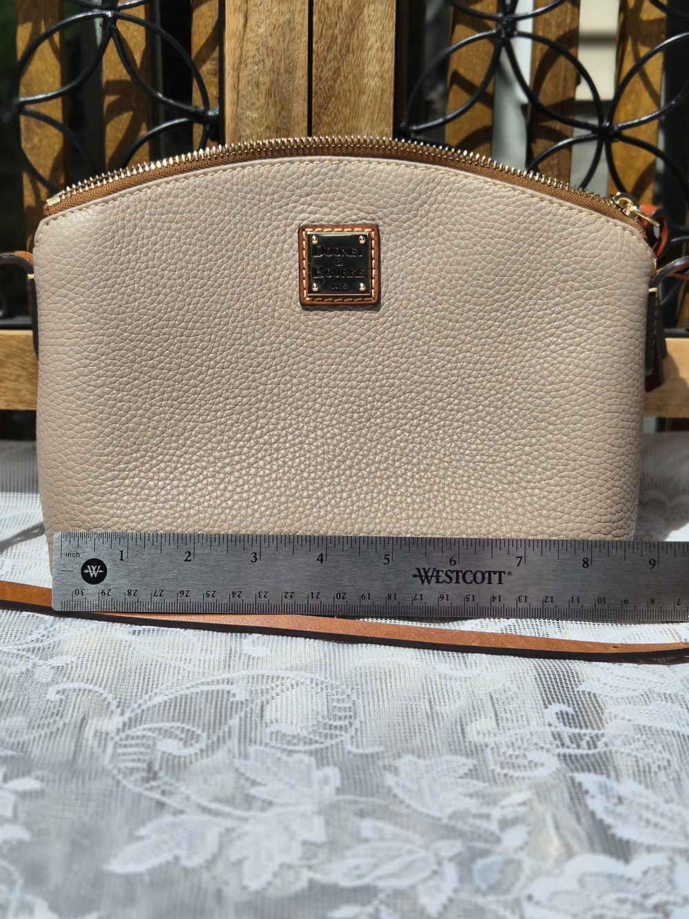 Dooney & Bourke Pebbled Leather Crossbody Bag in Taupe - Picture 7 of 7